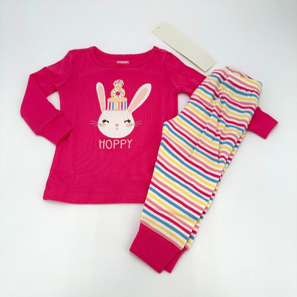 Gymboree Pajamas Set with Pants Pink Hoppy Bunny Easter 12-18 months Girl's